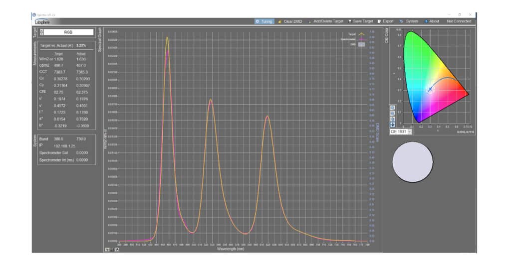 Spectra UT luminance standard GUI